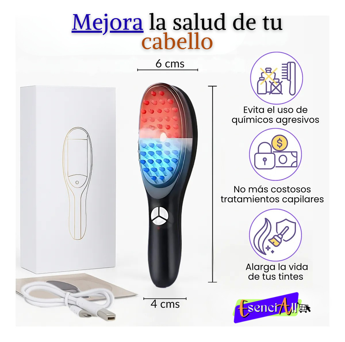 CEPILLO INFRARROJO 🪮 3 EN 1 💆🏻♀️✨ - ENVÍO GRATIS ⭐