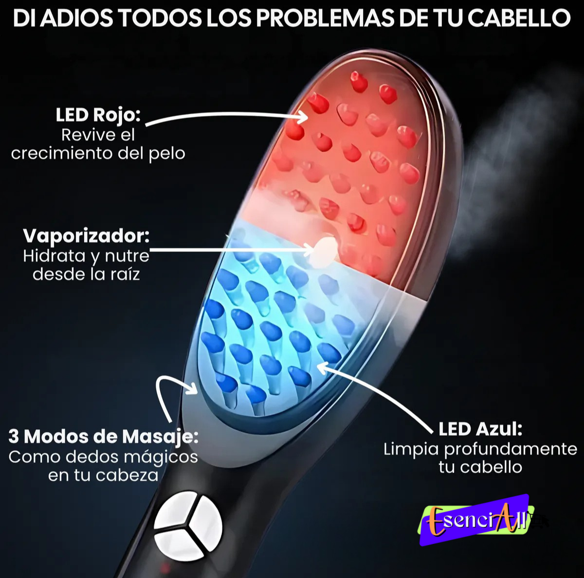 CEPILLO INFRARROJO 🪮 3 EN 1 💆🏻♀️✨ - ENVÍO GRATIS ⭐