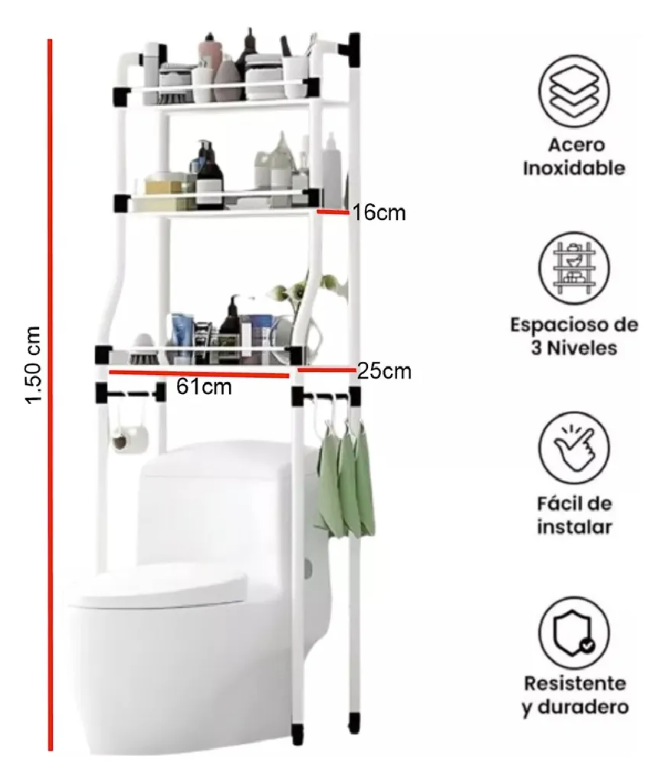 ORGANIZADOR DE BAÑO - LAVADORA 🚿 🚽✨ - ENVÍO GRATIS ⭐