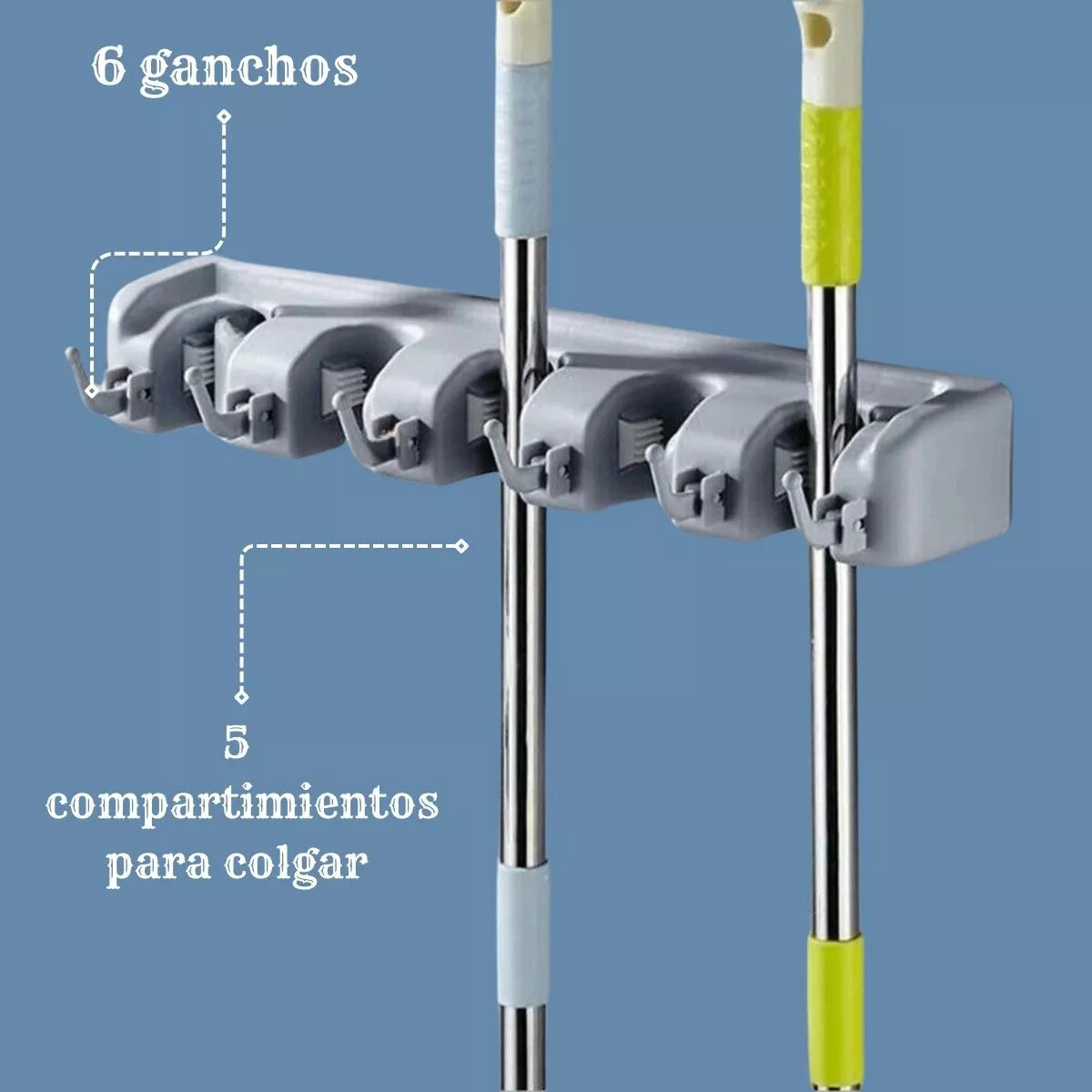 ORGANIZADOR MULTIPLE - SOPORTE ESCOBA & TRAPERO 🧹✨ - ENVÍO GRATIS